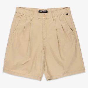 VANS Authentic Chino Beige Pleated Loose Shorts Men's Size 28R | Outseam 20"